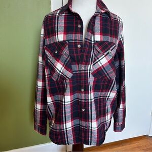 TNA Red and Navy Plaid Shirt